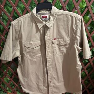 Men's Beige Wrangler Short Sleeve Shirt
